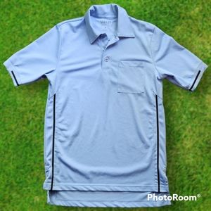Smitty Performance Mesh Moisture Wicking Short Sleeve Light Blue Polo Size Small